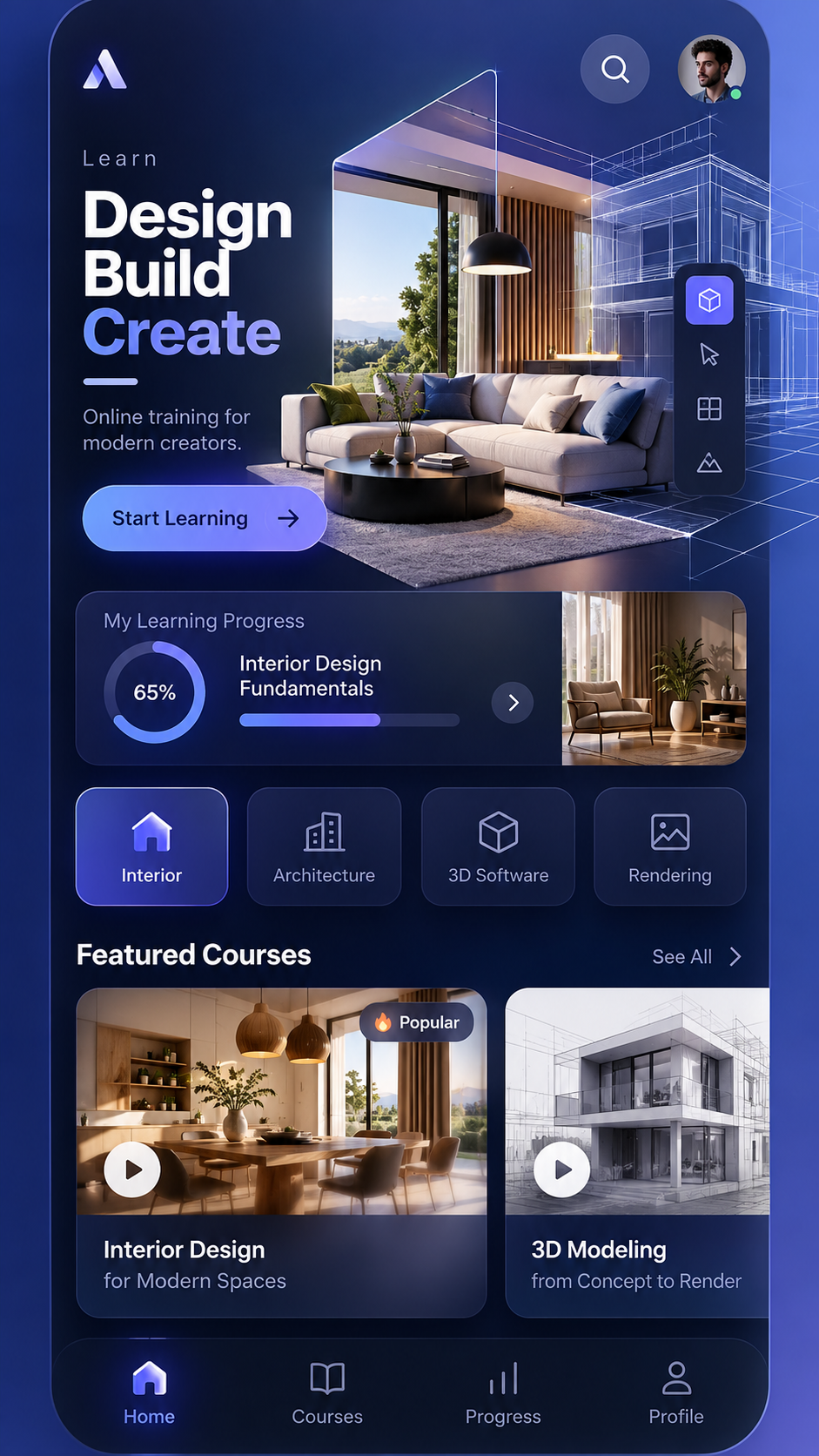 Online learning and architecture training artwork